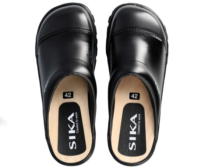 SIKA Berufs-Clog SI-54 COMFORT SB schwarz offen Holzfußbett