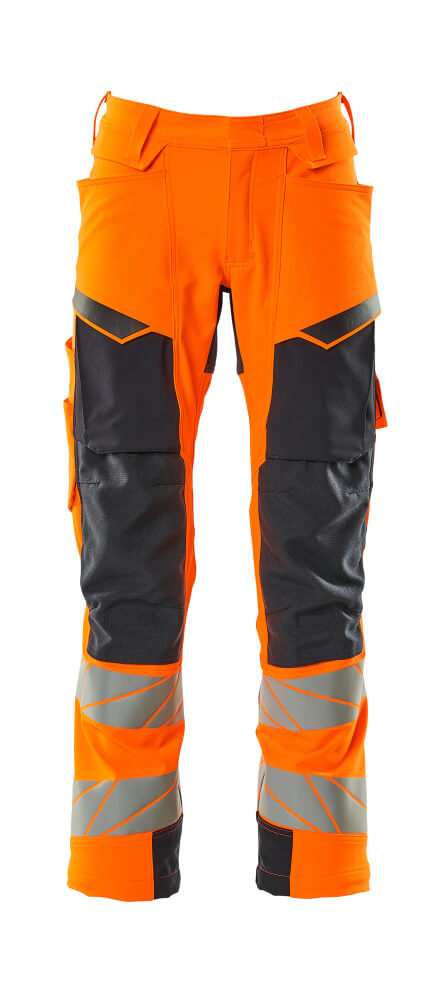 MASCOT Hose mit Knietaschen 19079-511, Farbe Hi-vis Orange/Schwarzblau