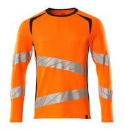 MASCOT Langarmshirt 19081-771, Farbe Hi-vis Orange/Schwarzblau