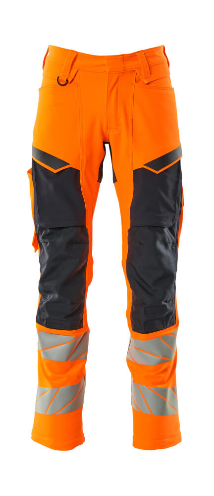 MASCOT Hose mit Knietaschen 19479-711, Farbe Hi-vis Orange/Schwarzblau