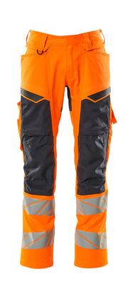 MASCOT Hose mit Knietaschen 19579-236, Farbe Hi-vis Orange/Schwarzblau