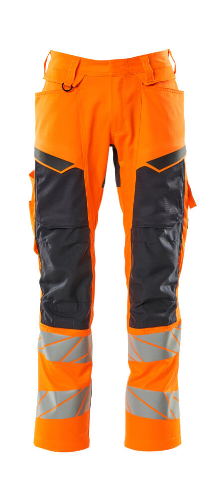 MASCOT Hose mit Knietaschen 19579-236, Farbe Hi-vis Orange/Schwarzblau