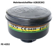 Atemschutzfilter, Mehrbereichsfilter  A2 B2 E2 K2, EN 14387, Rundgewinde EN 148-1
