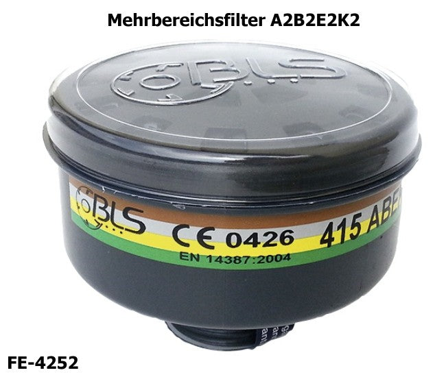 Atemschutzfilter, Mehrbereichsfilter  A2 B2 E2 K2, EN 14387, Rundgewinde EN 148-1