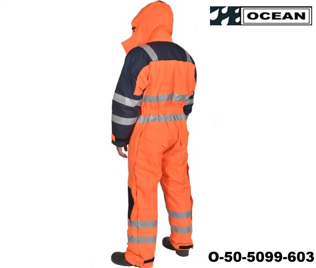 Warnschutz Thermo-Overall HIGH-VIS - OCEAN, Orange - marine 060019