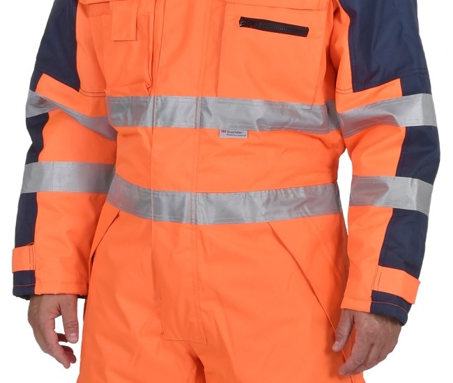 Warnschutz Thermo-Overall HIGH-VIS - OCEAN, Orange - marine 060019