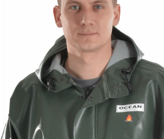 OCEAN Fischerjacke, Regenbekleidung 325g PVC olive - 020054