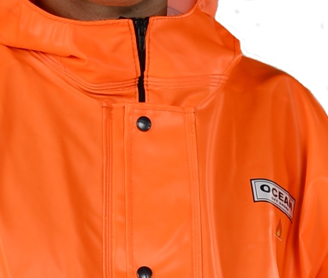 Regen-Overall orange OCEAN 325 gr PVC mit Kapuze 060009