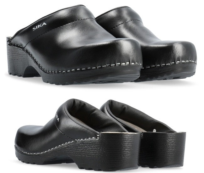 Sika Clogs 148 Traditionell offen schwarz oder weiß othopädisches Holzfußbett