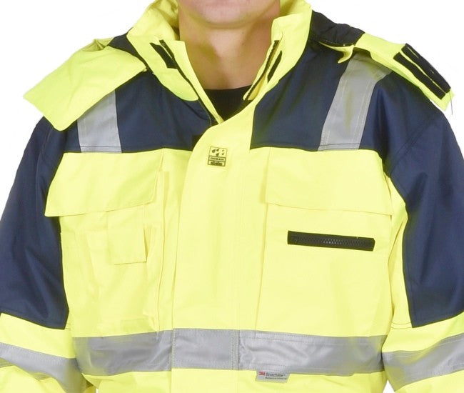 Warnschutz Thermo-Overall HIGH-VIS - OCEAN gelb - marine 060019