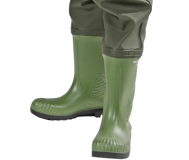 Ganzkörper Schutzanzug Heavy Duty olive angeschweißte Stiefel! 060046