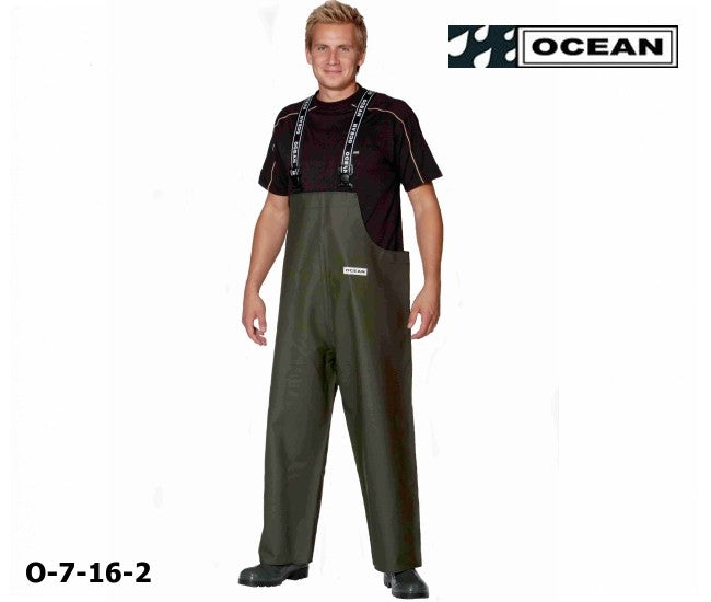 OCEAN Weather Heavy Regen-Latzhose olive breites Modell 030031