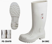 PVC / Nitril S4 Sicherheitsstiefel weiß - Reflexpunkt an der Ferse! EN ISO 20345 S4 SRC ab Größe 37