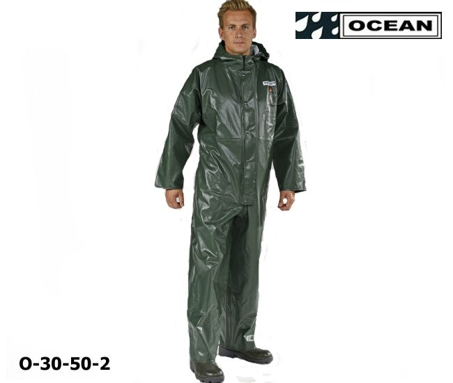 Regen-Overall OCEAN 325 gr PVC olivgrün 060009