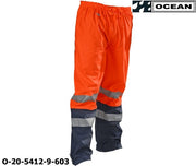 Warnschutz Regenhose leicht - PU Comfort Ocean Bundhose 20-5412-9 orange marine 010038