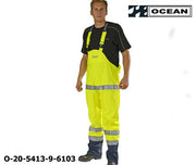 Warnschutz Regenlatzhose leicht  PU Comfort Ocean Latzhose 20-5413-9 gelb/marine 030013