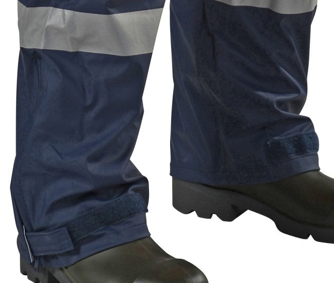 Warnschutz Regenlatzhose leicht  PU Comfort Ocean Latzhose 20-5413-9 gelb/marine 030013