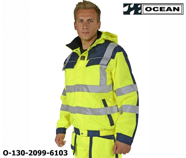 Warnschutz Jacke gelb-marine Ocean Medusa bietet extrem guten Schutz gegen Wind und Wetter 020029