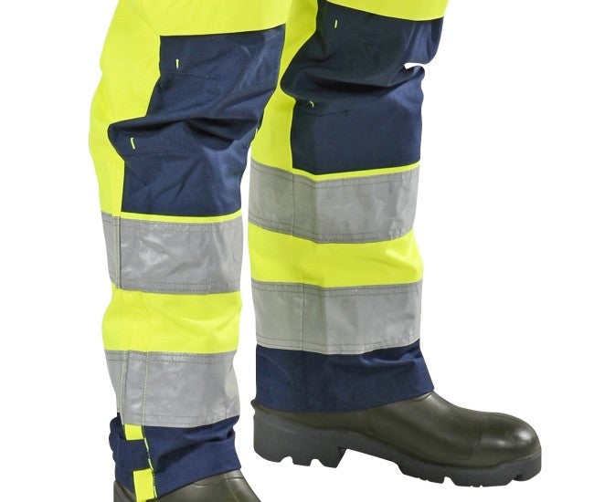 Warnschutz Bundhose gelb-marine Ocean Medusa atmungsaktive Wetterschutzhose 010034