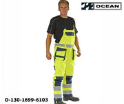 Warnschutz Latzhose gelb-marine Ocean Medusa atmungsaktive Wetterschutzhose 030044