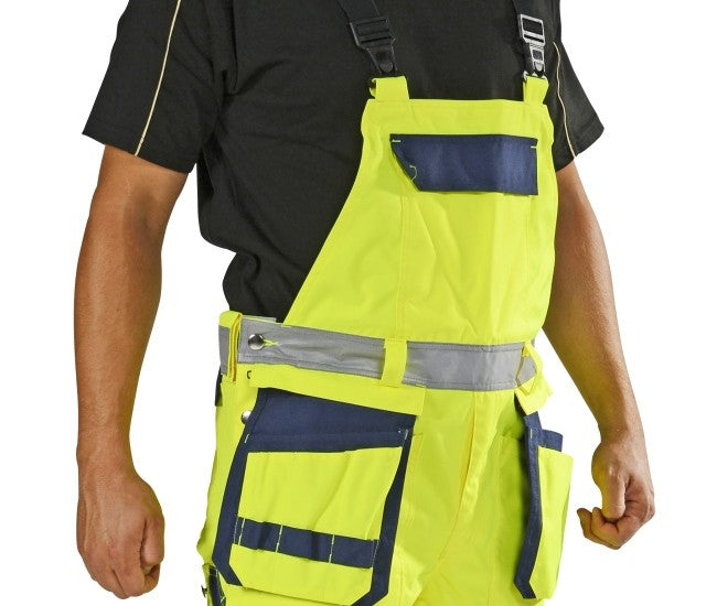 Warnschutz Latzhose gelb-marine Ocean Medusa atmungsaktive Wetterschutzhose 030044