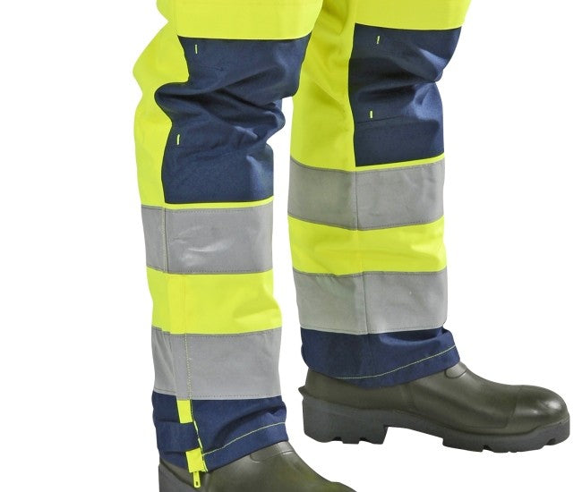 Warnschutz Latzhose gelb-marine Ocean Medusa atmungsaktive Wetterschutzhose 030044