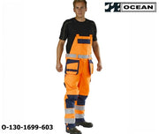 Warnschutz Latzhose orange-marine Ocean Medusa atmungsaktive Wetterschutzhose 030044