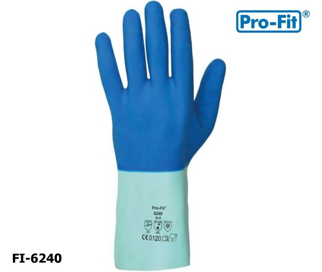 Fischereihandschuh - Chemikalienschutzhandschuh - Pro-Fit Super Blue Naturlatex blau