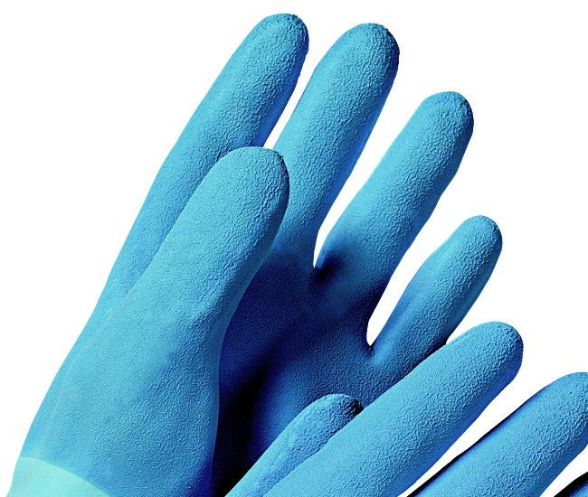 Fischereihandschuh 12 Paar Chemikalienschutzhandschuh -Pro-Fit Super Blue Naturlatex blau