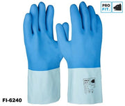 Fischereihandschuh 12 Paar Chemikalienschutzhandschuh -Pro-Fit Super Blue Naturlatex blau