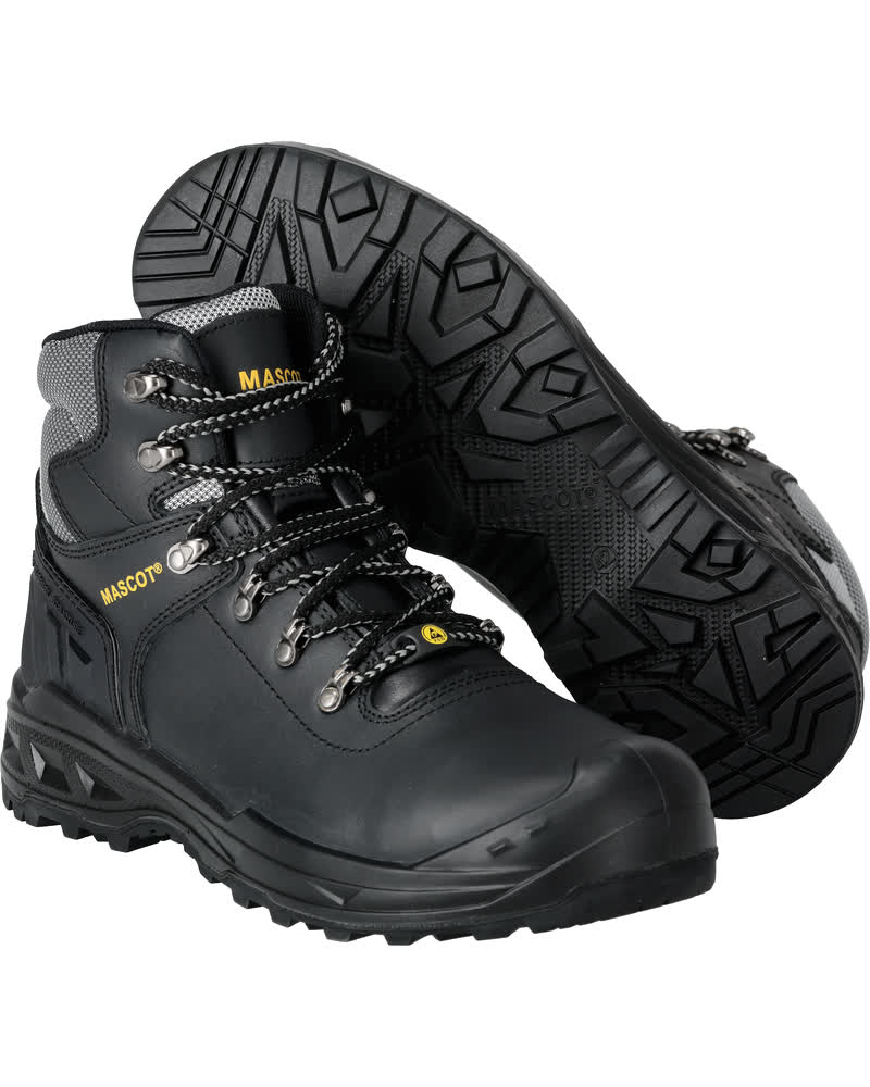 MASCOT Sicherheitsstiefel S3S – Elbrus, Leder F0074-902, Farbe Schwarz/Gelb